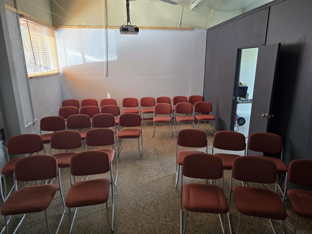 Meeting room 30 seat capacity theatre style looking to the rear
